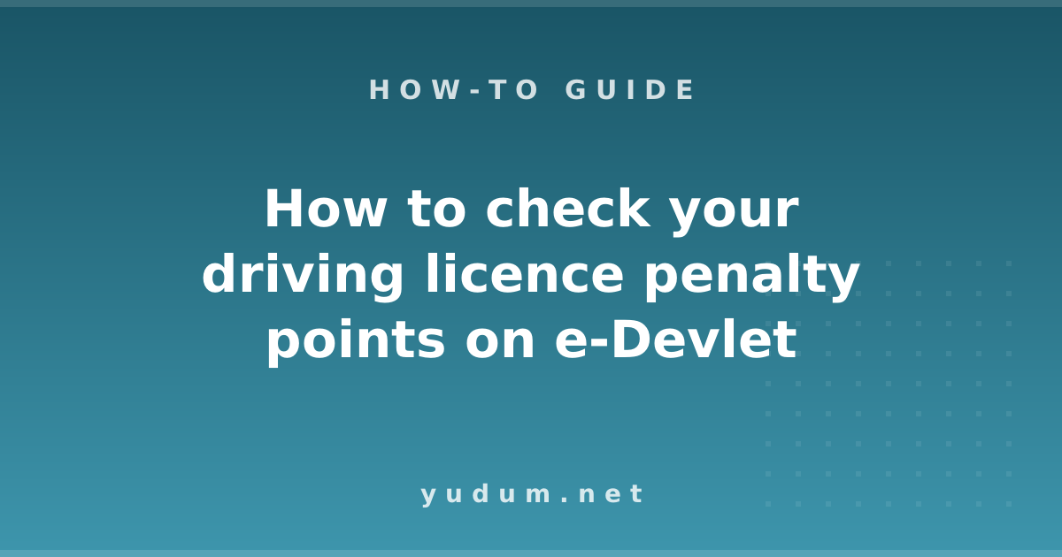 How to check your driving licence penalty points on e-Devlet