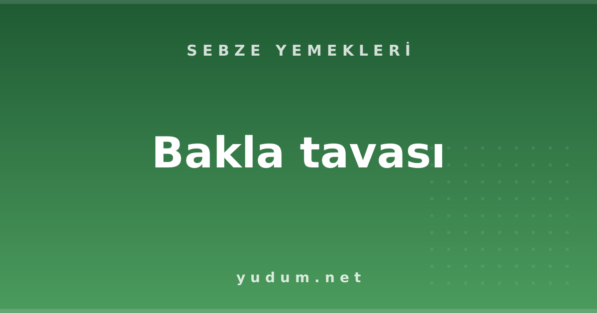 Bakla tavası