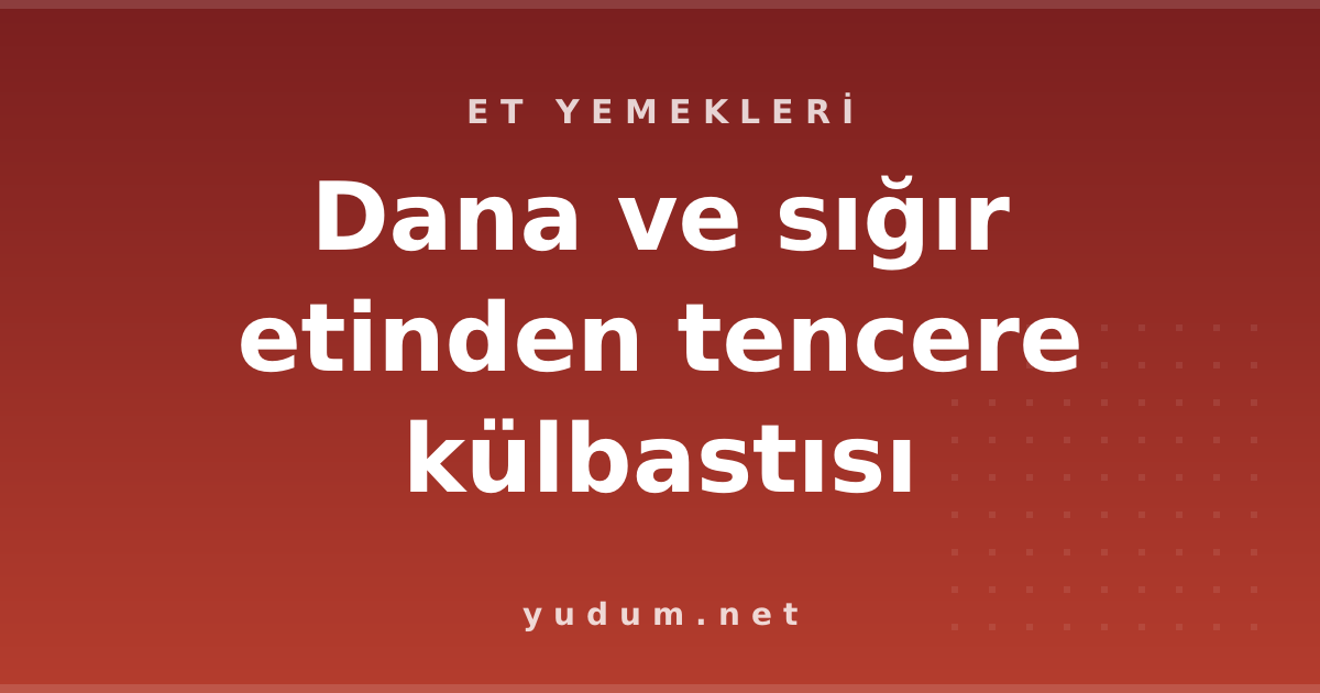 Dana ve sığır etinden tencere külbastısı