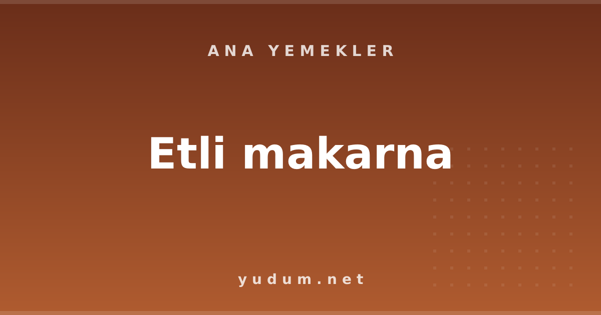 Etli makarna
