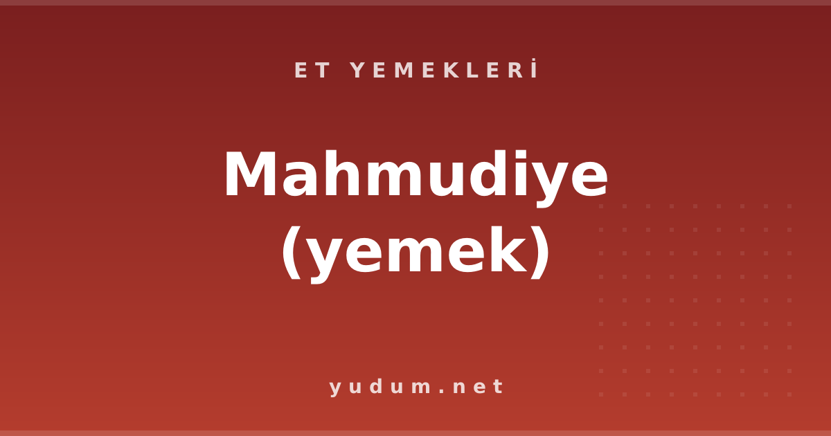 Mahmudiye (yemek)