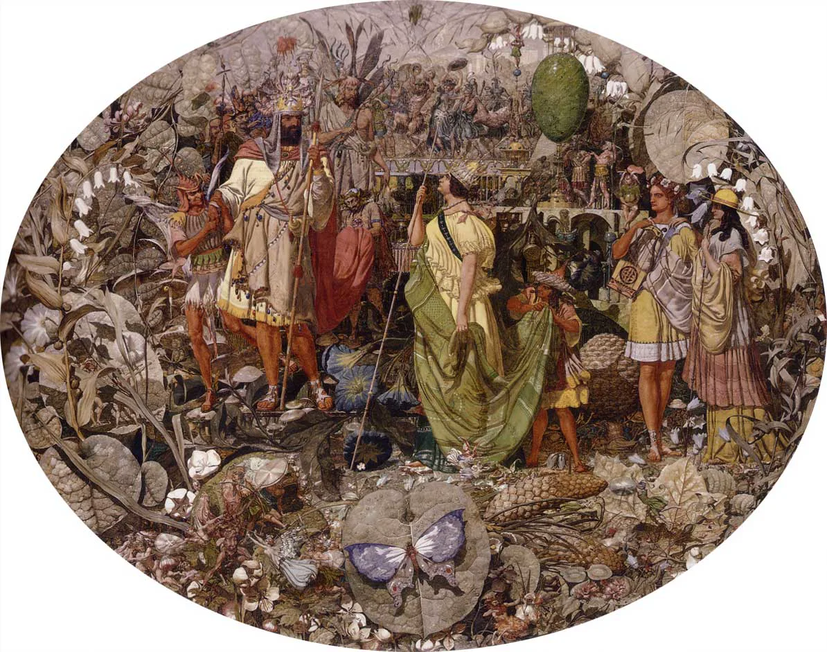 Dadd'ın Oberon ile Titania'yı karşı karşıya getirdiği dairesel tablosu