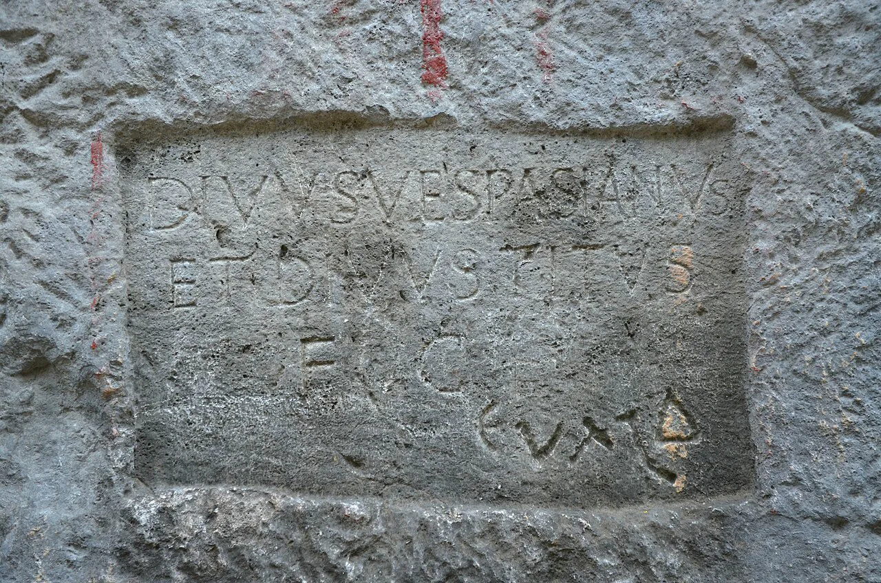 Vespasianus ve Titus adlarının kazındığı kaya kitabesi, Seleukeia Pieria