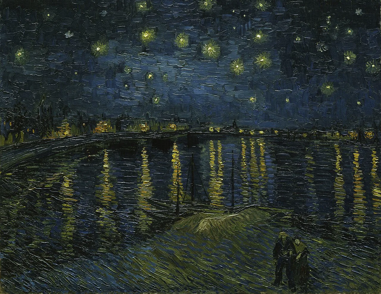 Van Gogh'un 1888 tarihli Rhône Üzerinde Yıldızlı Gece tablosu; gökyüzünde Büyük Ayı'nın yedi yıldızı seçilebiliyor