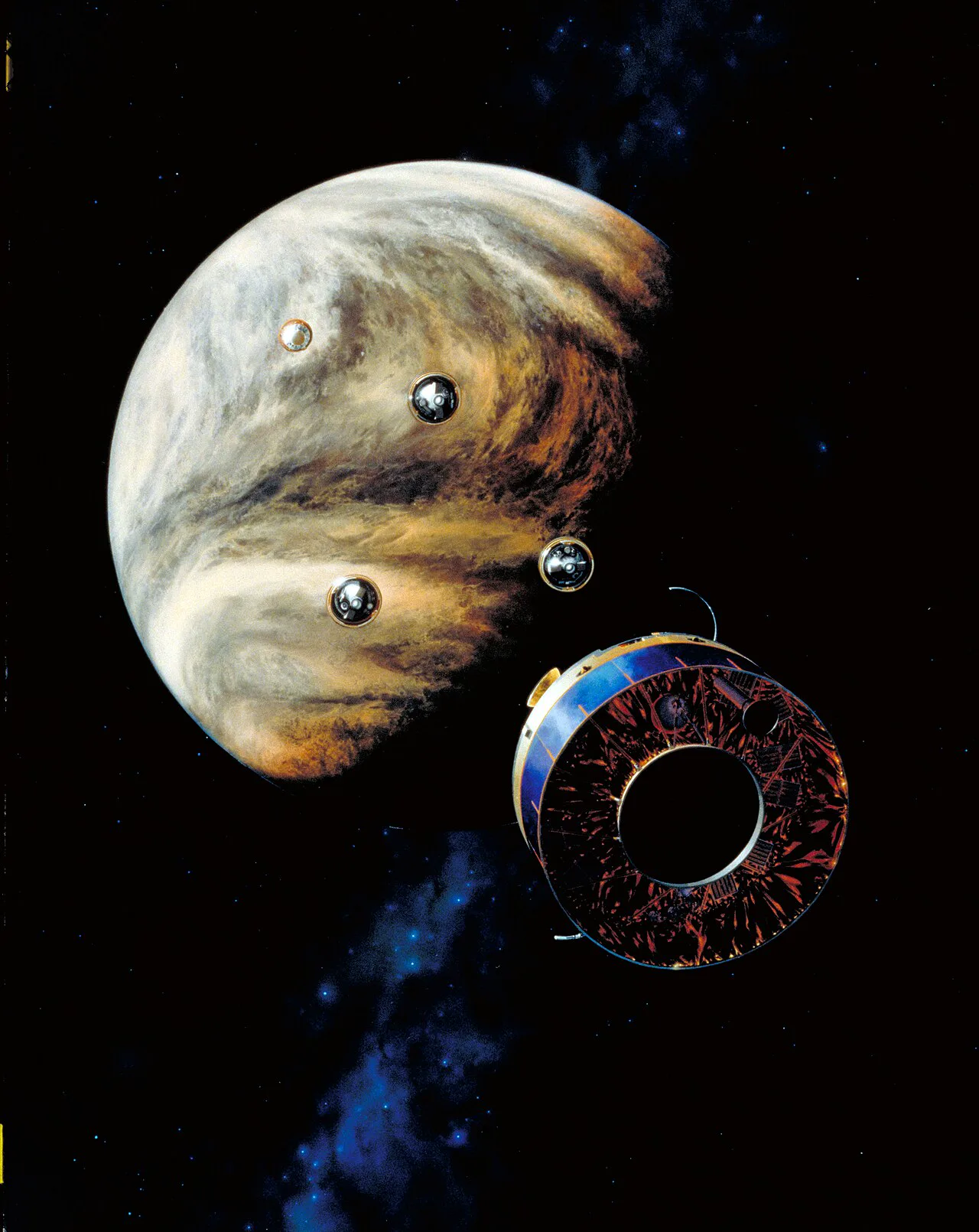 Pioneer Venus Multiprobe aracı, dört iniş sondasıyla birlikte