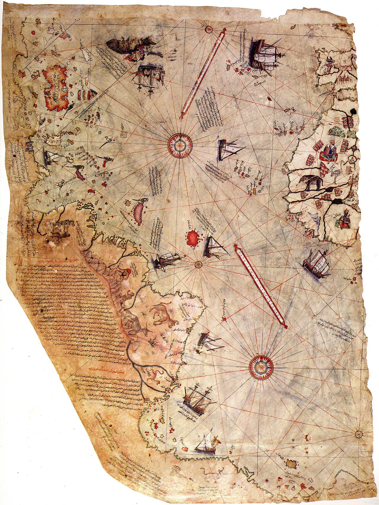 Piri Reis'in 1513 tarihli dünya haritasının günümüze ulaşan parçası