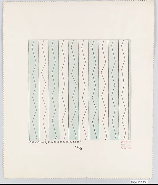 Felice Rix-Ueno'nun 1922 tarihli ZigZag Braid kumaş deseni; tasarımcı üç yıl sonra Japonya'ya yerleşti