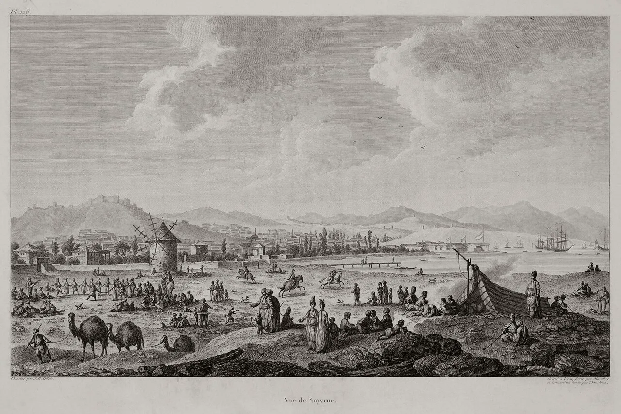 Smyrna yani İzmir limanının 1782 tarihli gravürü