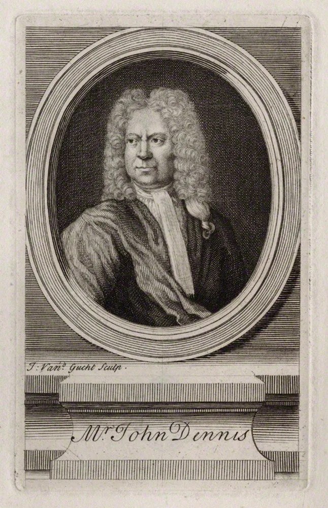 John Dennis'in 1734 tarihli gravür portresi
