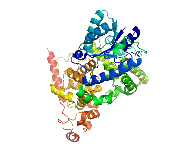 Kriptokrom ailesinden CRY1 proteininin kristal yapısından çıkarılmış üç boyutlu model