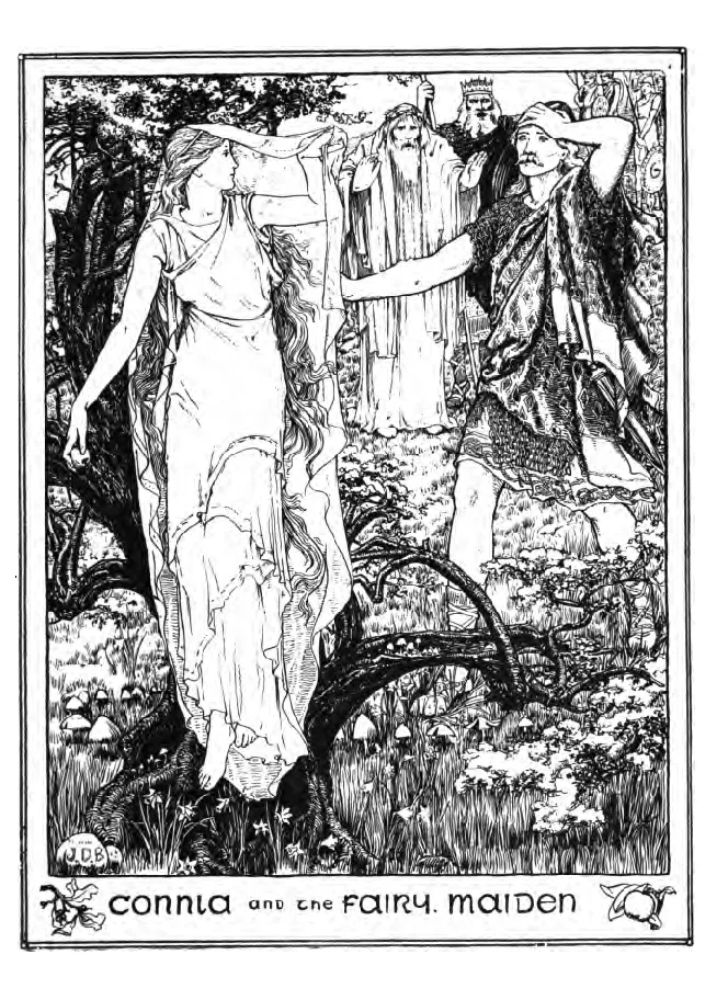 Connla ve öteki dünyadan gelen kadın, John D. Batten'in Joseph Jacobs'ın Celtic Fairy Tales derlemesi için yaptığı çizim