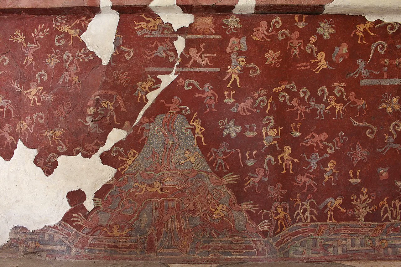 Teotihuacan Tepantitla Sarayı duvar resmi ayrıntısı