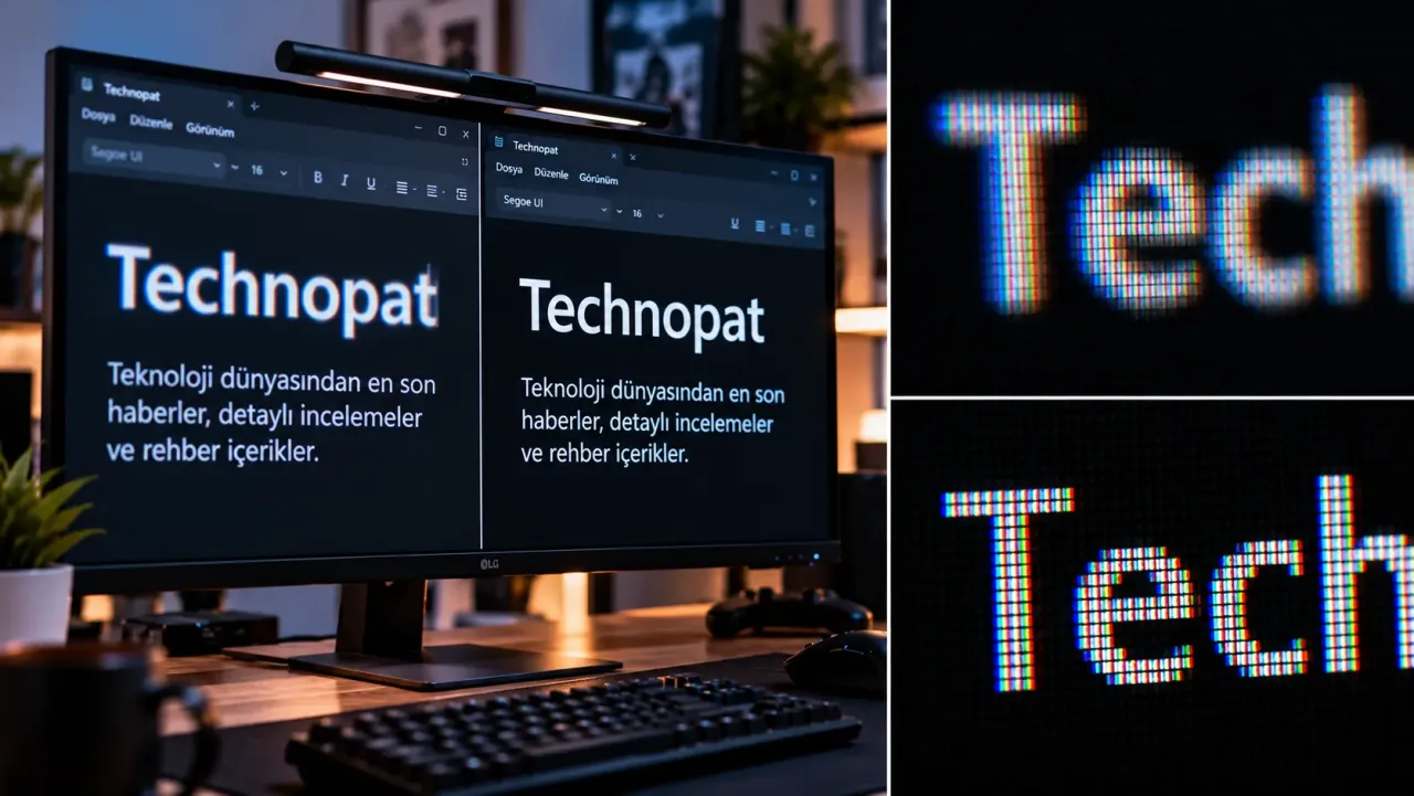 OLED Monitörlerde Metin Bulanıklığı: Alt Piksel Dizilimi ve Windows’un Çizim Yöntemi Neden Sorun Yaratıyor?